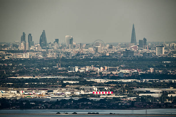 ascot buildings aerial view - ascot imagens e fotografias de stock