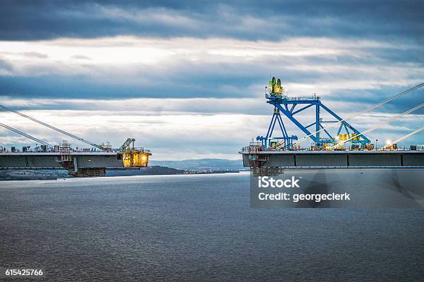 Approaching Final Connection Of The Queensferry Crossing Over Th Stock Photo - Download Image Now