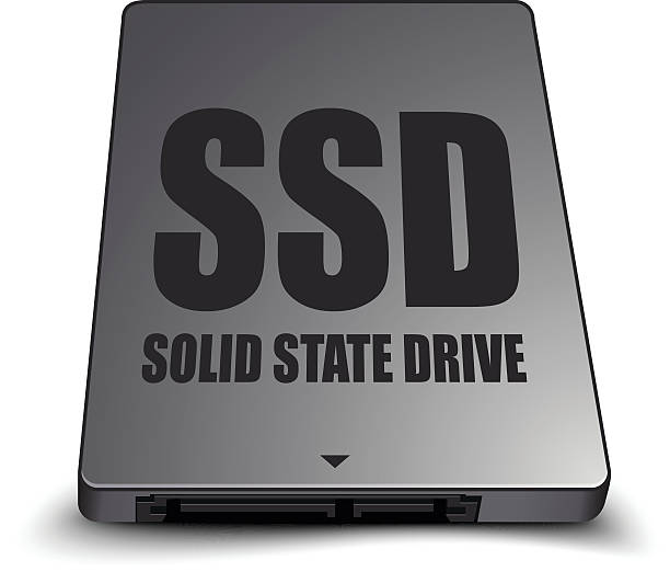 ilustrações, clipart, desenhos animados e ícones de unidade ssd  - hard drive storage compartment disk vector