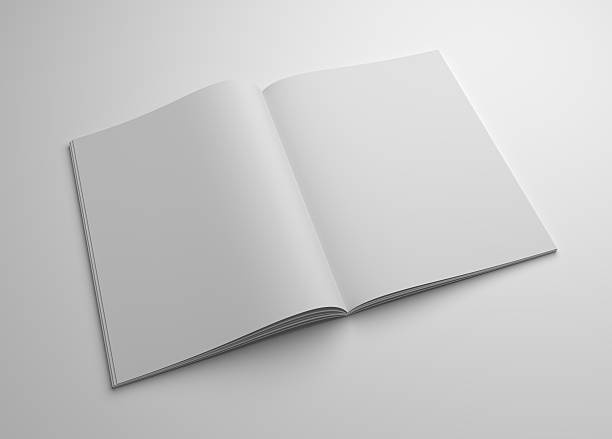 istock Blank 3D illustration opened magazine mock-up 615427414