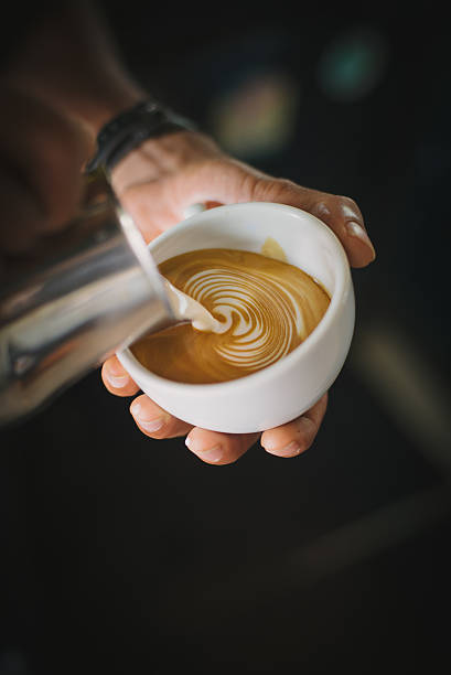 coffee latte art in coffee shop