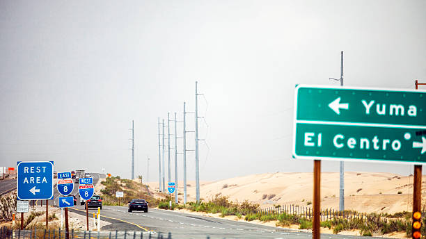 istock On the road in South California through desert. 615480440