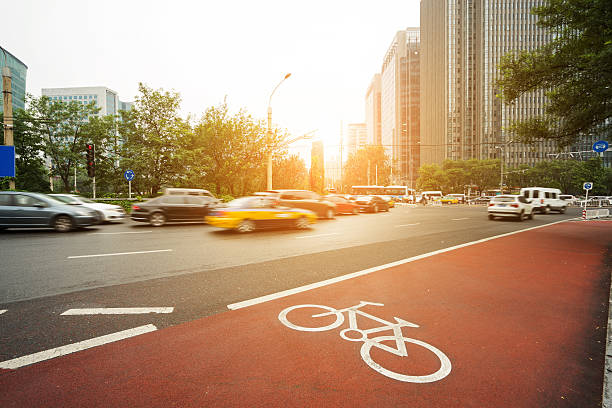 modern city road and building