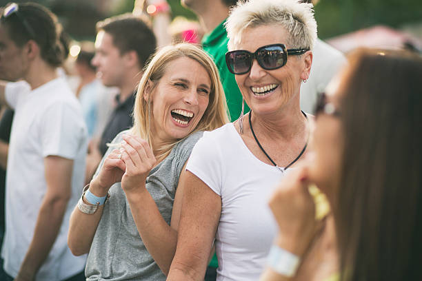 Friends enjoying at Noc na Vrhniki music concert.