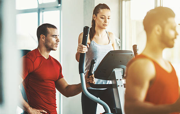 istock Cardio workout in a gym. 615484416