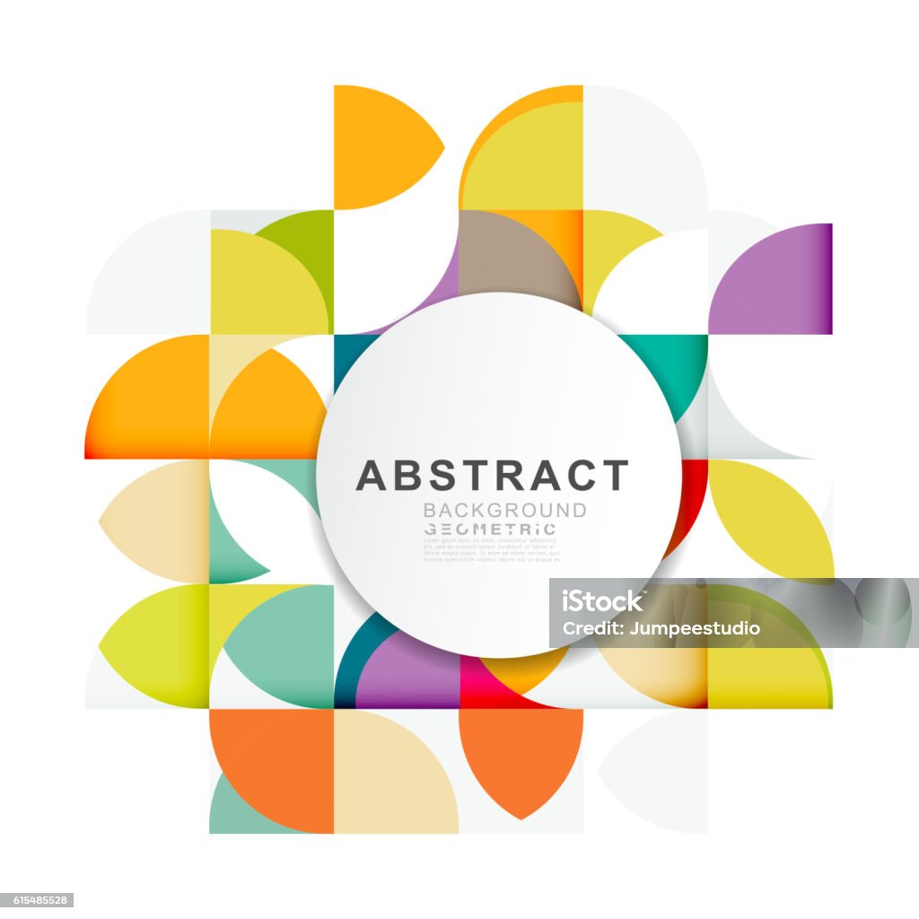 Abstract geometric pattern template with a variety of geometric - Royalty-free Mosaico arte vetorial