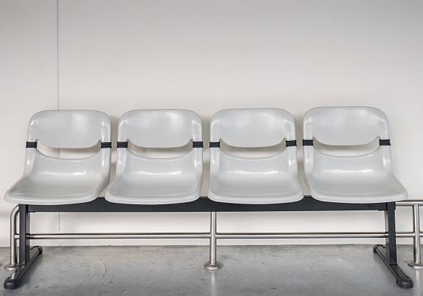istock Plastic seat in airpor terminal or bus stop 615486218