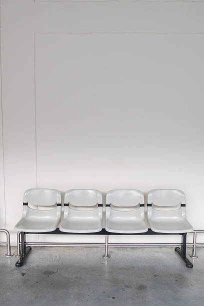 istock Plastic seat in airpor terminal or bus stop 615486312
