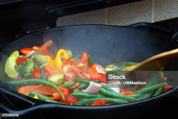 Wok Stir Fry Stock Photo - Download Image Now - Stir-Fried, Variation, Vegetable