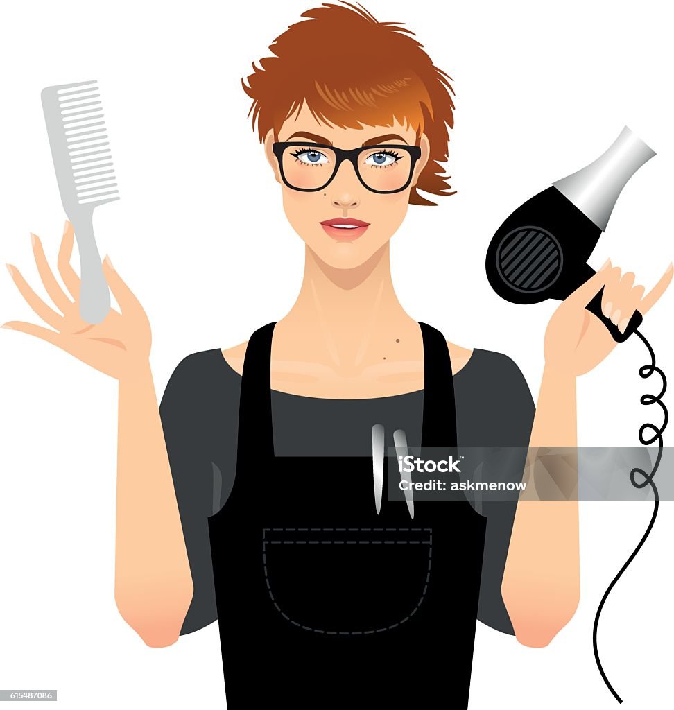 Beauty stylist Professional beauty stylist. Adult stock vector