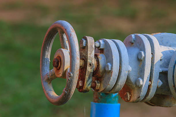 istock Water valve and steel pipe 615487516