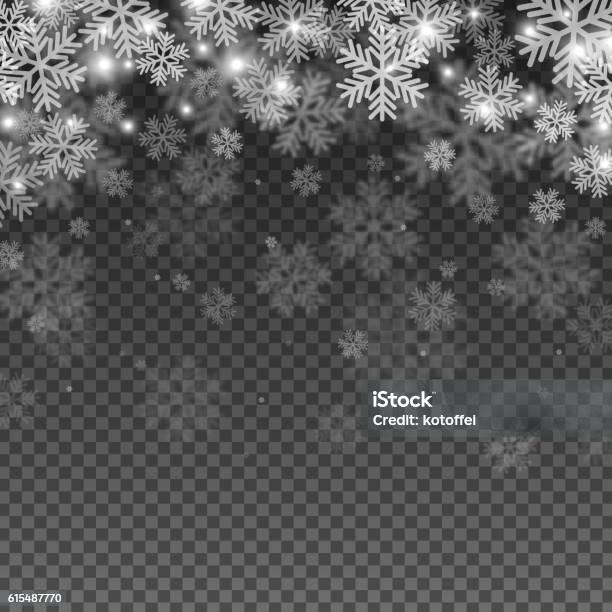 Abstract Snowflakes Overlay Effect Stock Illustration - Download Image Now - Snowflake Shape, Snow, Black Color