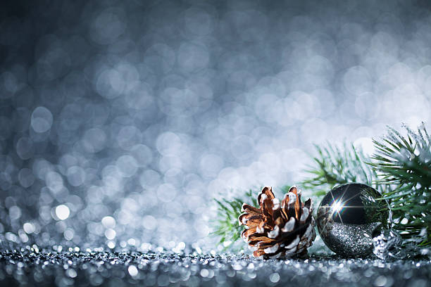 istock Christmas ornaments on defocused lights. Decorations Bokeh 615494004