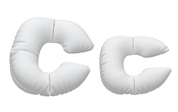 istock Close up of a white pillow font. 615494318