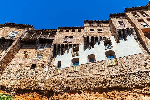 Hanging houses in the old town of Tarazona de Aragon, Saragossa, Spain