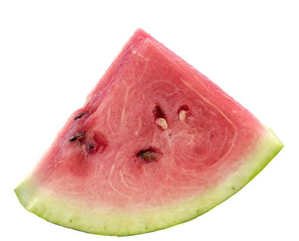 istock Sliced ripe watermelon isolated on white background cutout 615499346