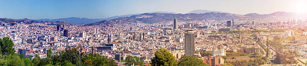 istock Barcelona city aeral panoramic view, Spain 615500342