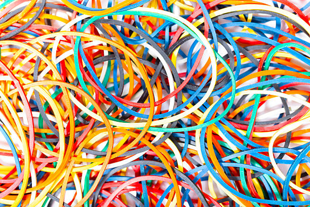 istock Colorful elastic bands close up 615505168