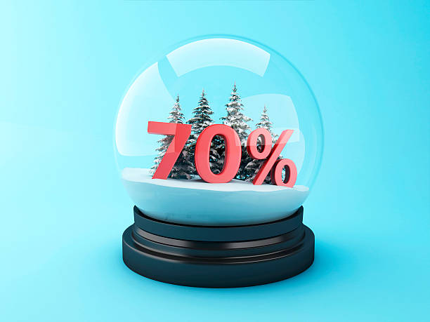 istock 3d Snow dome with trees and red 70% discount. 615505296