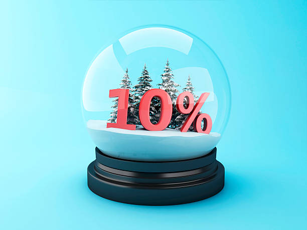 istock 3d Snow dome with trees and red 10% discount. 615505450