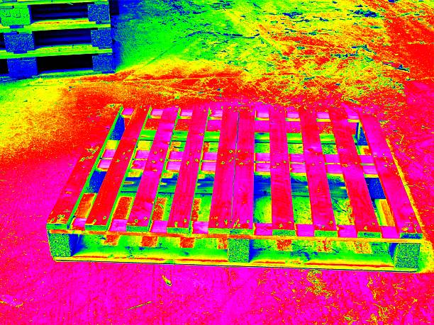 istock Thermography photo.  Empty pallet ready for packing and shipping 615509820