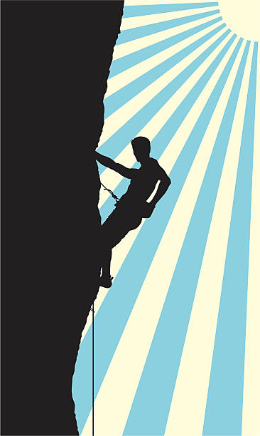 ilustrações de stock, clip art, desenhos animados e ícones de alpinista - determination rock climbing persistence effort