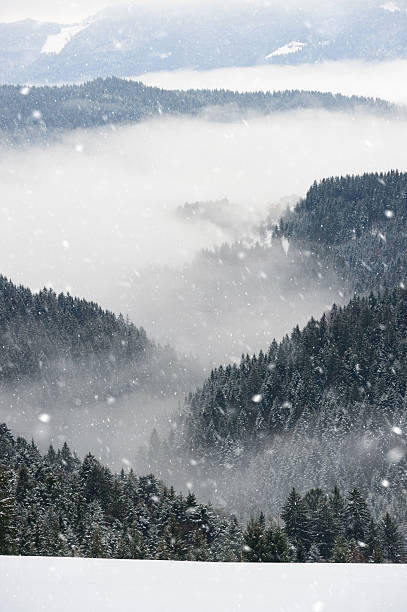 istock Snowy Look At The Valley 615512252