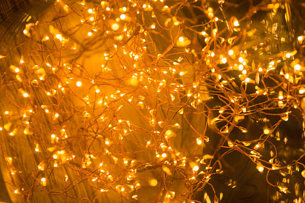 istock Cluster of christmas lights, close up. 615512410