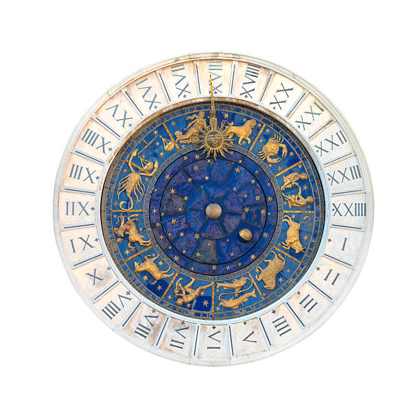 Zodiac astronomical Clock Tower stock photo