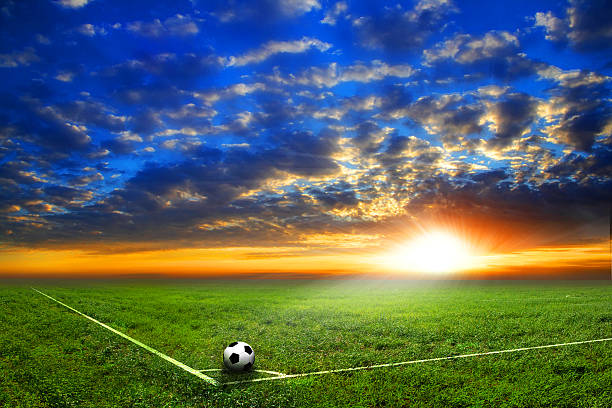 istock black and white soccer ball on the field 615517198