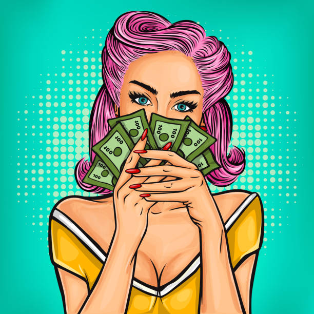 2,300+ Woman Holding Money Cartoons Illustrations, Royalty-Free Vector