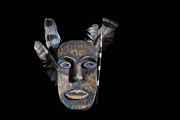 istock mask African leader made of wood 615518498