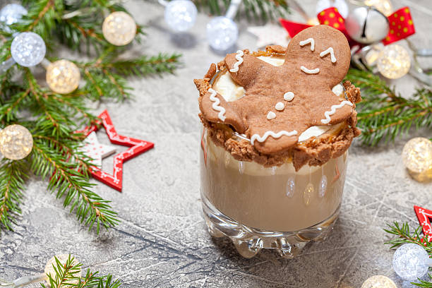 istock Drunken Gingerbread man in a Christmas cocktail 615519034