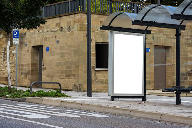 istock Advertising Space Bus Stop White Isolated Outdoors Empty Nobody 615520386