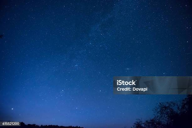 Beautiful Blue Night Sky With Many Stars Stock Photo - Download Image Now - Sky, Star - Space, Night