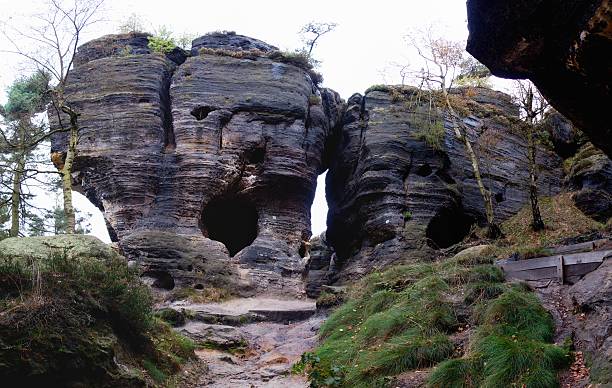 istock rocky formation in Tiske steny rocks in Labske piskovce 615522746