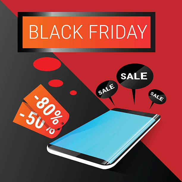 istock Cell Smart Phone Big Holiday Sale Black Friday Online Shopping 615523590