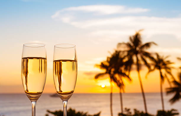 istock Glass of champagne and a beautiful view 615524814
