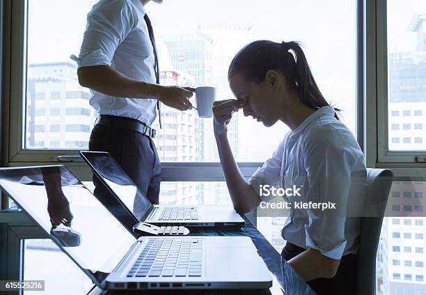 Depressed Business People In The Office Stock Photo - Download Image Now - Women, Teamwork, Meeting