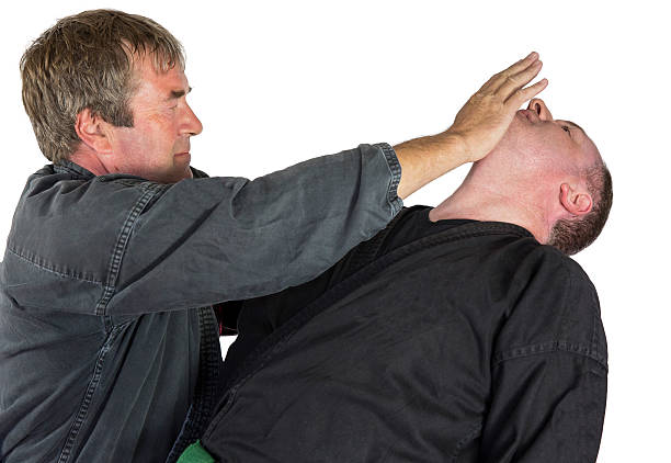 istock Two Martial Art experts fighting by hand 615594222