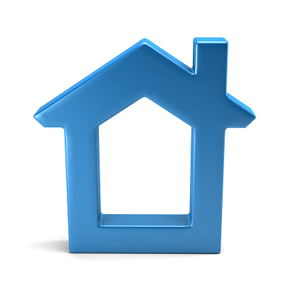 For Website Home or Real Estate Cute House Shape. 3D Rendering Illustration