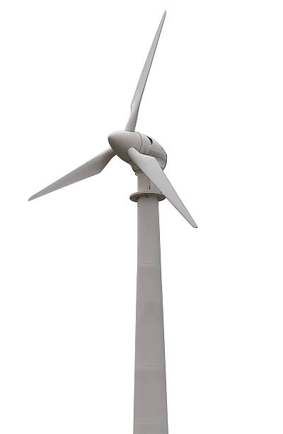 ветряная электростанция изолированные на белом - wind turbine alternative energy fuel and power generation sustainable resources стоковые фото и изображения