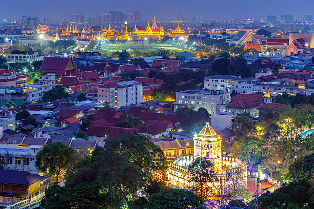 istock Grand palace and bangkok landmark at twilight time. 615601608