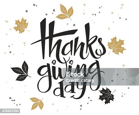 istock lettering thanksgiving greetings text with leaves in gold color 615603106