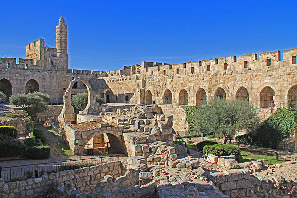 エルサレムの要塞またはダビデの塔 - tower of david ストックフォトと画像