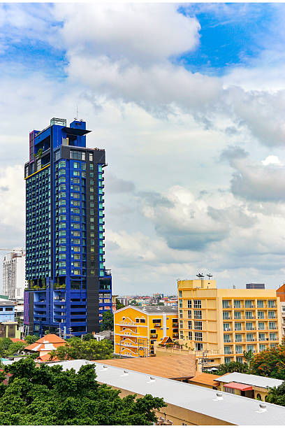 istock Condominium or apartment building  with blue sky. 615606162