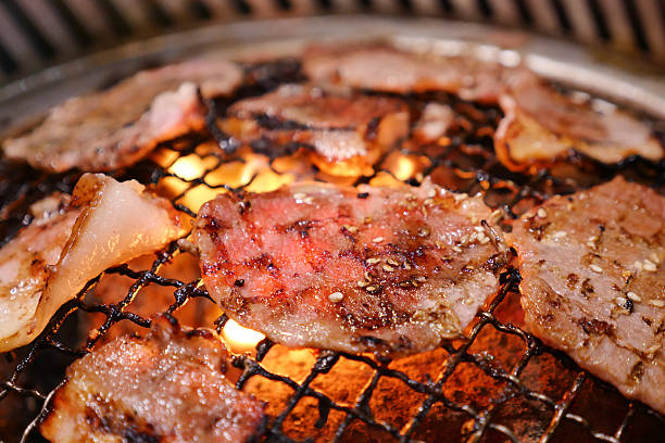 istock Pork grill on hot coals. 615610752