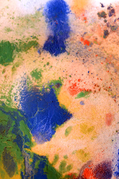 istock dried streaks of multicolored paint with cracks 615611490