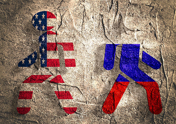 istock Politic relationship between Russia and USA 615615156
