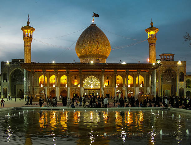 istock Shah Cheragh mosque at dusk lighting in Shiraz Iran 615616124